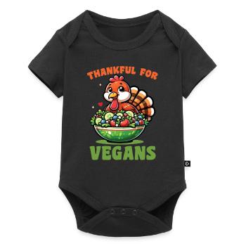 Salade de dinde de Thanksgiving reconnaissante pour les végétaliens - Body à manches courtes Premium Bébé - noir - Devant