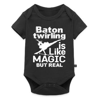 Baton Twirling Is Like Magic But Real - Baby Premium short-sleeve bodysuit - black - Front