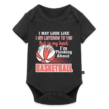Basketball I Am Thinking About Basketball - Baby Premium short-sleeve bodysuit - black - Front