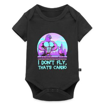 Pigeon Workout Bodybuilding Fitness Gym Muscle - Baby Premium Kurzarmbody - Schwarz - Vorne