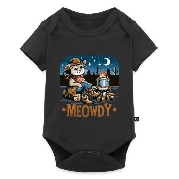 Meowdy Country Cowboy Vintage Western Cat - Baby Premium short-sleeve bodysuit - black - Front