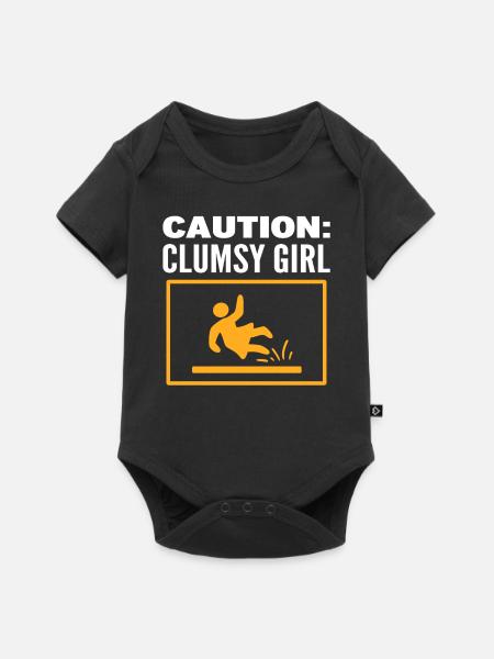 Ungeschicktes Mädchen Hausmeister - Baby Premium Kurzarmbody - Schwarz