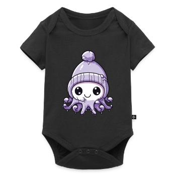 Poulpe Hiver Animal Mignon Bande Dessinée - Body à manches courtes Premium Bébé - noir - Devant