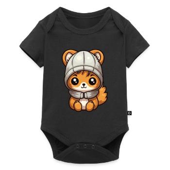 Squirrel Winter Animal Cute Comic - Baby Premium short-sleeve bodysuit - black - Front