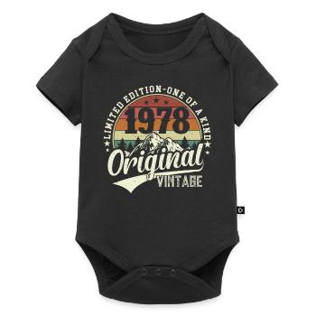 Anniversaire élégant de 1978 : idée cadeau Vintage - Body à manches courtes Premium Bébé - noir - Devant