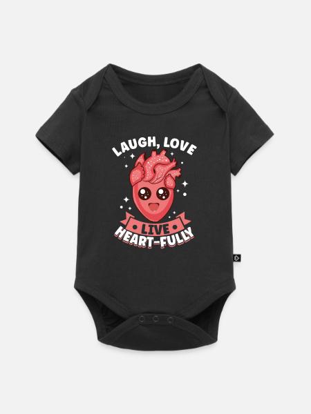 Gesunder Herzschlag Februar-herzbewusstsein - Baby Premium Kurzarmbody - Schwarz