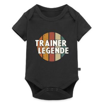 Trainerlegende | Coach Trainer Geschenk - Baby Premium Kurzarmbody - Schwarz - Vorne
