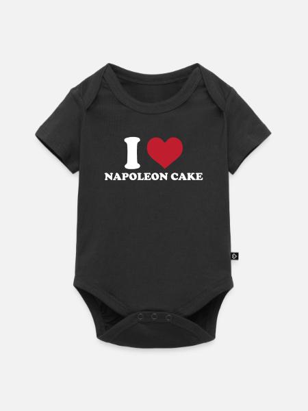 Ich Liebe Napoleon-kuchen - Baby Premium Kurzarmbody - Schwarz