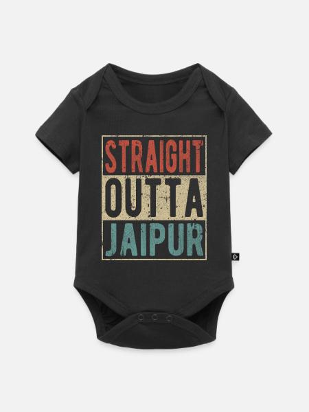 Direkt aus Jaipur - Baby Premium Kurzarmbody - Schwarz