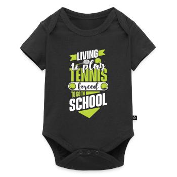 Vivre pour jouer au tennis forcé d’aller à l’école - Body à manches courtes Premium Bébé - noir - Devant