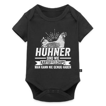 Huhn Hühnerstall Bauernhof Bauer Landwirt Hühner - Baby Premium Kurzarmbody - Schwarz - Vorne