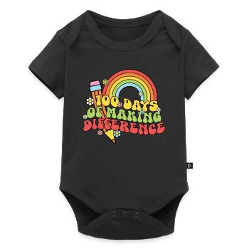 100 Days of Cray of Difference 100 Days of School - Baby Premium short-sleeve bodysuit - black - Front