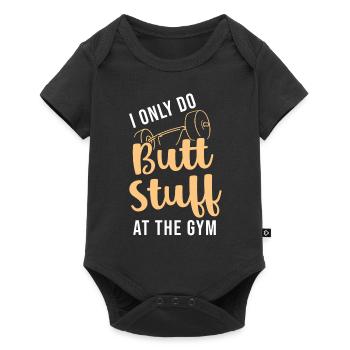Ich mache im Fitnessstudio nur Sachen für den Hint - Baby Premium Kurzarmbody - Schwarz - Vorne