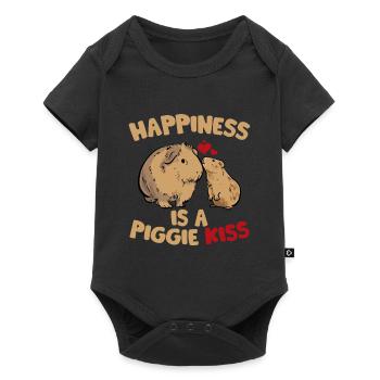 Le bonheur est un Piggie Kiss Cavy Lover Guniea Pig R - Body à manches courtes Premium Bébé - noir - Devant