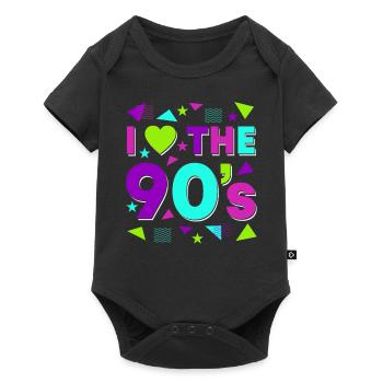 Amour Violet Rétro Look Années 90 - Body à manches courtes Premium Bébé - noir - Devant