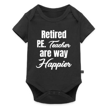 Retired PE teachers are much happier - Baby Premium short-sleeve bodysuit - black - Front