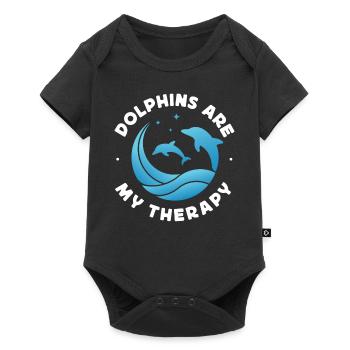 Dolphin Dolphins Are My Therapy - Baby Premium short-sleeve bodysuit - black - Front
