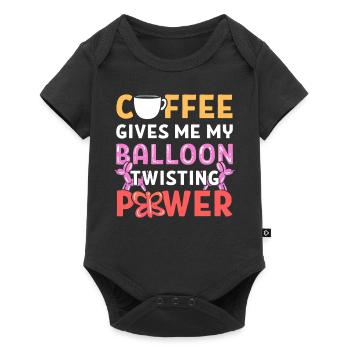 Le café me donne mon ballon Ballon de puissance torsadé - Body à manches courtes Premium Bébé - noir - Devant