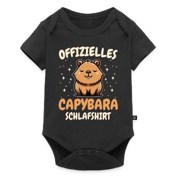 Capybara Wasserschwein Capybaras - Baby Premium Kurzarmbody - Schwarz - Vorne
