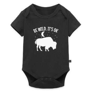 Be wild It's ok bison animal - Baby Premium short-sleeve bodysuit - black - Front