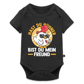 Huhn Hühnerstall Bauernhof Bauer Landwirt Hühner - Baby Premium Kurzarmbody - Schwarz - Vorne