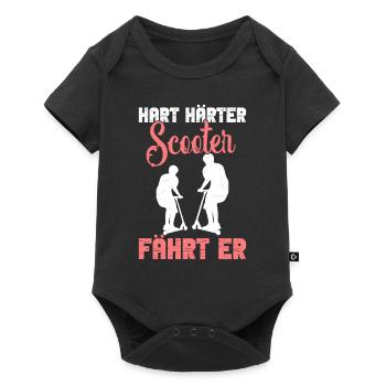Stuntscooterliebhaber Tretroller Stuntroller - Baby Premium Kurzarmbody - Schwarz - Vorne
