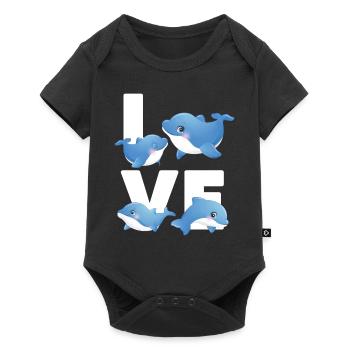 Dolphin Love - Baby Premium short-sleeve bodysuit - black - Front