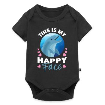 Dauphin C’est mon visage heureux - Body à manches courtes Premium Bébé - noir - Devant