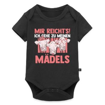Kuh Bauernhof Kuhbauer Landwirt Rind Kühe - Baby Premium Kurzarmbody - Schwarz - Vorne