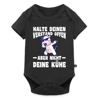 Kuh Bauernhof Kuhbauer Landwirt Rind Kühe - Baby Premium Kurzarmbody - Schwarz - Vorne