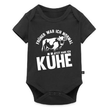 Kuh Bauernhof Kuhbauer Landwirt Rind Kühe - Baby Premium Kurzarmbody - Schwarz - Vorne