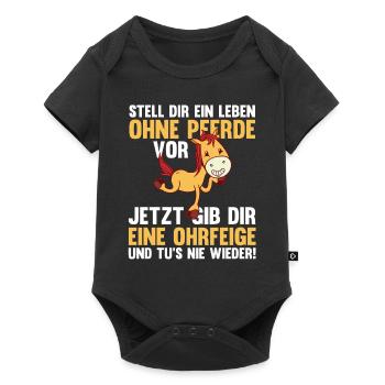 Pferd Reiten Bauernhof Bauer Pferdebesitzer Pferde - Baby Premium Kurzarmbody - Schwarz - Vorne