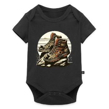Old Hiking Boots Hiking Boots Outdoor Adventure - Baby Premium short-sleeve bodysuit - black - Front