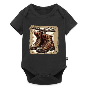 Old Hiking Boots Hiking Boots Outdoor Adventure - Baby Premium short-sleeve bodysuit - black - Front
