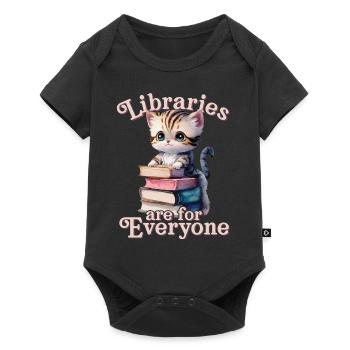 Libraries are for everyone Librarian - Baby Premium short-sleeve bodysuit - black - Front