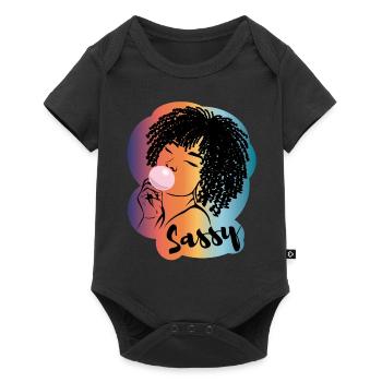Sassy Chic with Afro Charm - Baby Premium short-sleeve bodysuit - black - Front