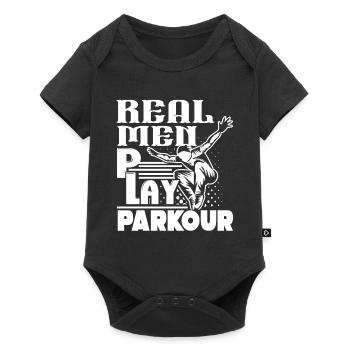 Parkour Real Men Play Parkour - Baby Premium short-sleeve bodysuit - black - Front