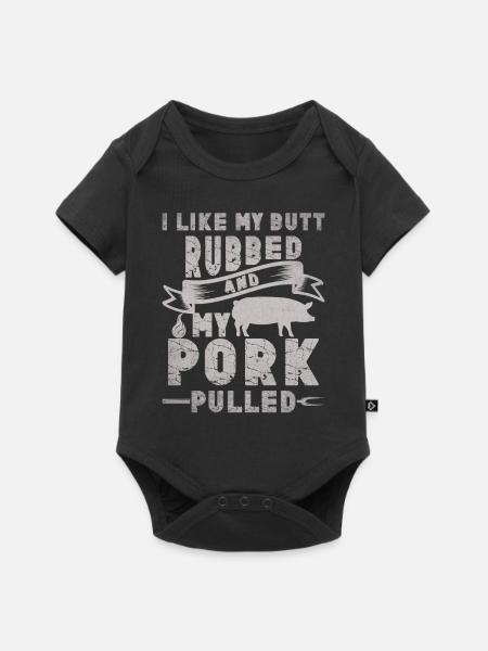 Grill Grillgrill Schweinefleisch - Baby Premium Kurzarmbody - Schwarz