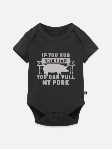 Grill Grillgrill Schweinefleisch - Baby Premium Kurzarmbody - Schwarz