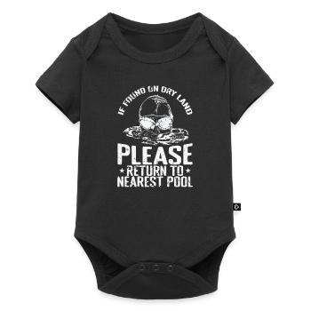 If Found on Land Please return to nearstest Pool - Baby Premium Kurzarmbody - Schwarz - Vorne