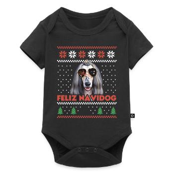 Cool Afghan Hound Dog Feliz Navidog Noël moche - Body à manches courtes Premium Bébé - noir - Devant