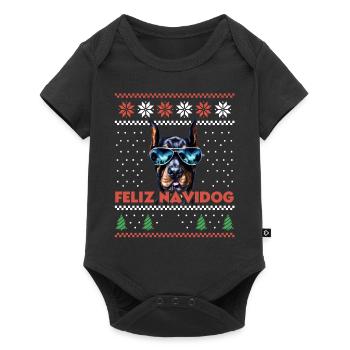 Cool Doberman Chien Feliz Navidog Noël moche - Body à manches courtes Premium Bébé - noir - Devant