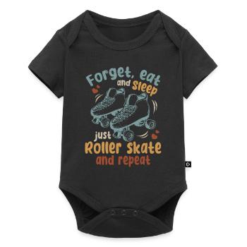 Patinage à roulettes - Oubliez de manger et de dormir, il suffit de rouler - Body à manches courtes Premium Bébé - noir - Devant