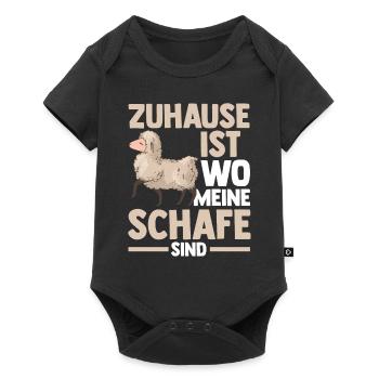 Schaf Schäfer Schäferei Bauer Landwirt Bauernhof S - Baby Premium Kurzarmbody - Schwarz - Vorne