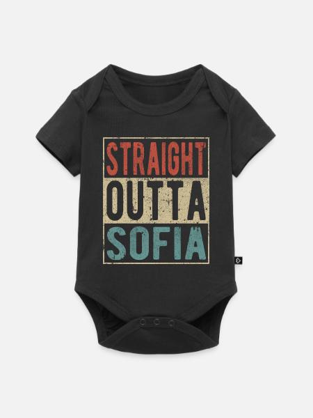 Direkt aus Sofia - Baby Premium Kurzarmbody - Schwarz