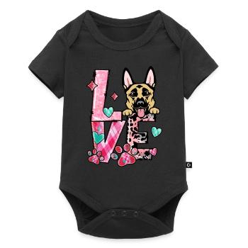 Collie bernois chien j’aime mon chien Saint-Valentin - Body à manches courtes Premium Bébé - noir - Devant