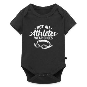 not all Athletes wear Shoes Schwimmen Sport - Baby Premium Kurzarmbody - Schwarz - Vorne