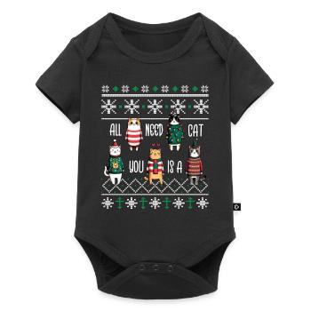 Tout ce dont vous avez besoin est un pyjama de chat PJ Ugly Drôle Noël - Body à manches courtes Premium Bébé - noir - Devant