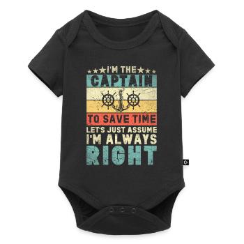 Boat Captain Funny Boat Sailing Lake Boater - Baby Premium short-sleeve bodysuit - black - Front