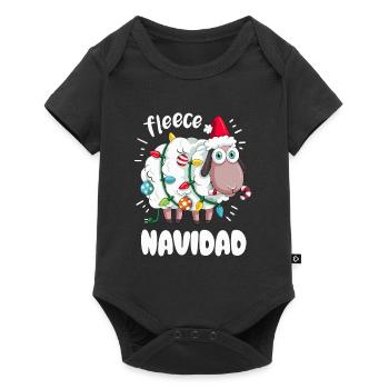 Funny Sheep Wishes Feliz Navidad Pun - Baby Premium short-sleeve bodysuit - black - Front